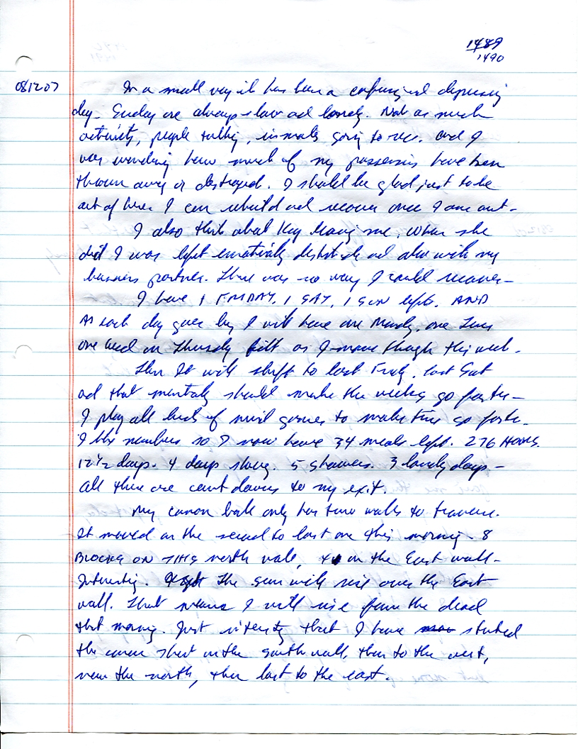 Dr John WorldPeace 2008 Prison Journal